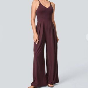 Breezeful™ Backless Side Invisible Zipper Pocket Wide Leg Quick Dry Resort Slip